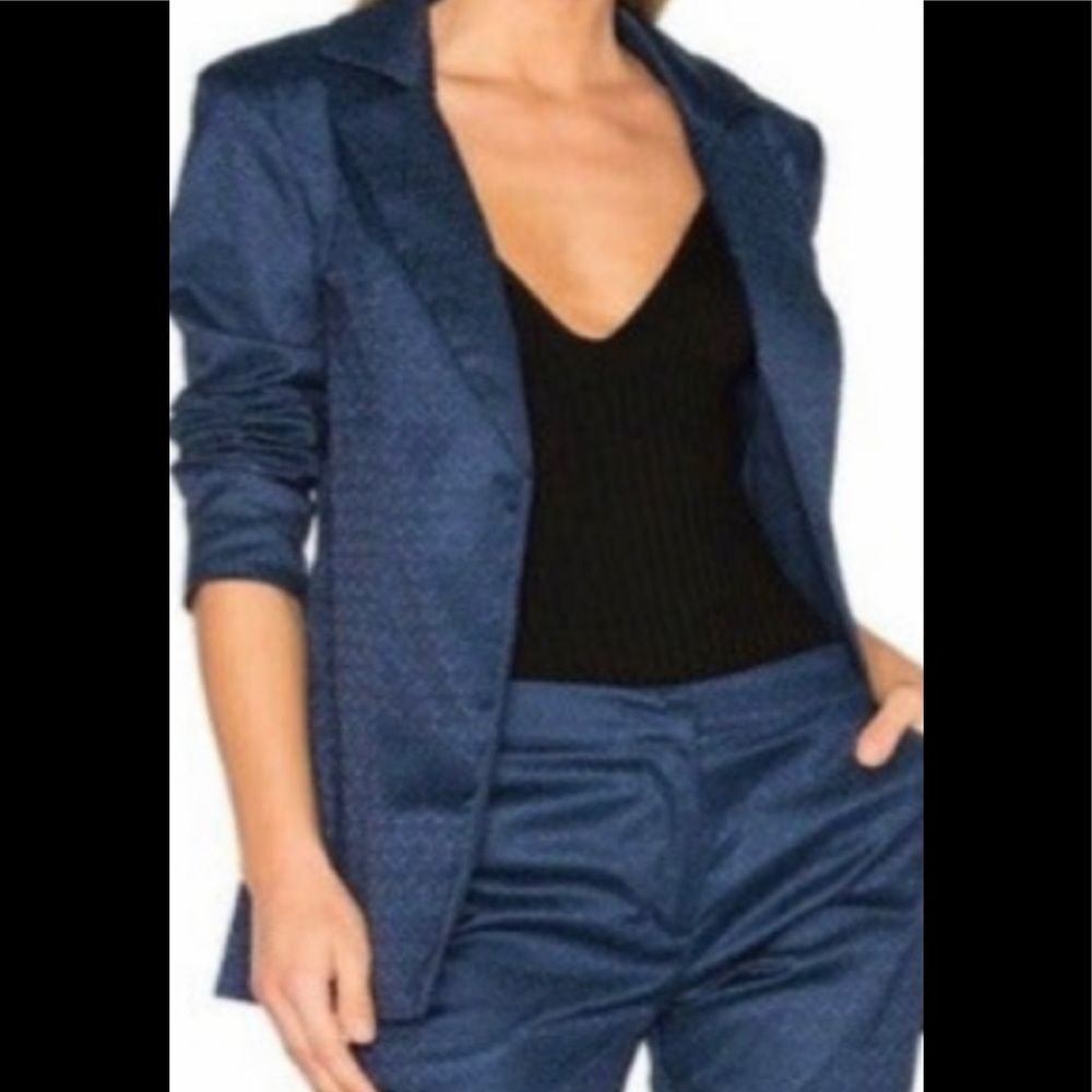 Revolve House of Harlow 1960 navy blue blazer, great condition textured shine,XS